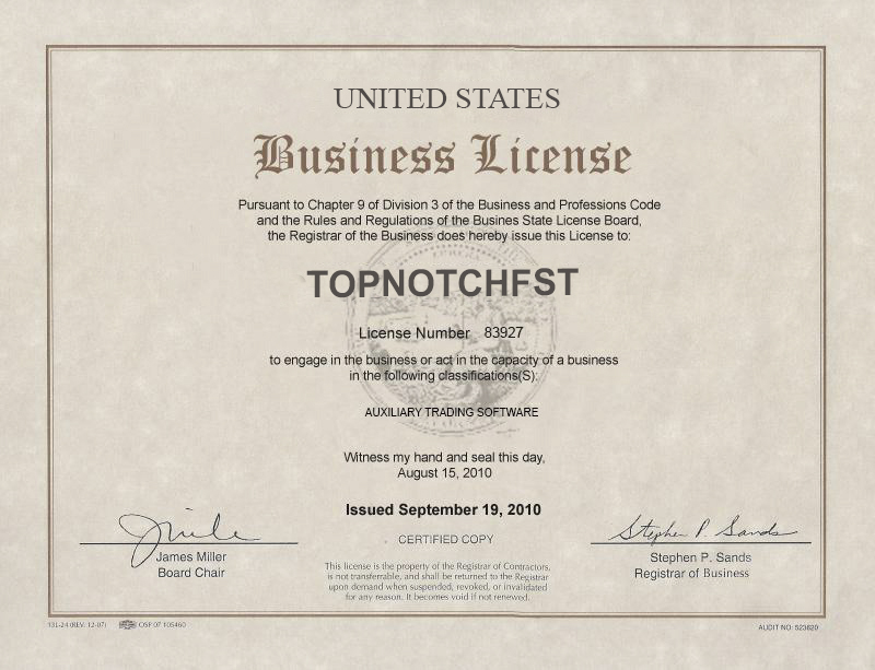 certificate